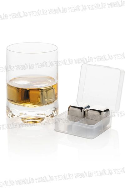 Yenilig Set of 6 Steel Metal Coated Whiskey Stones – Reusable Ice Cube Set That Cools Without Dilution