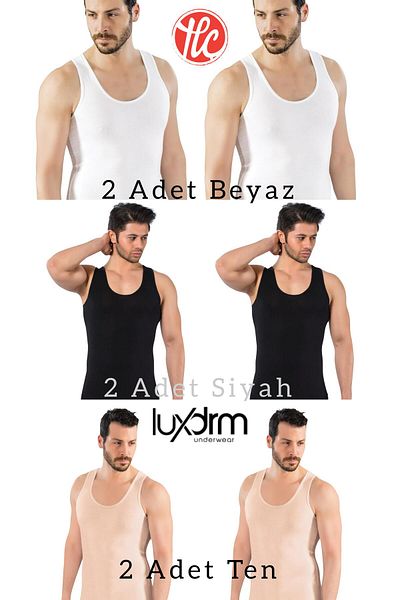 YILDIZ Lüxdrm 3900 6-Piece Bamboo 2 Pieces White 2 Pieces Black 2 Pieces Invisible Skin Lycra Men's Singlet