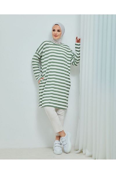 ALMİNA Pocketed Cotton Viscose Tunic