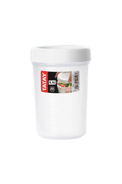 Tatay BPA Free High Quality Plastic Food Container with Thread White 0.4L