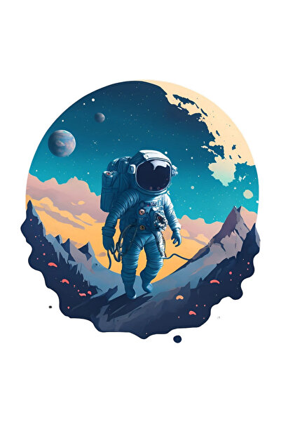 INOVATIX Set de 8 piese, autocolant astronaut pe Marte, INOVATIX®. 6 cm