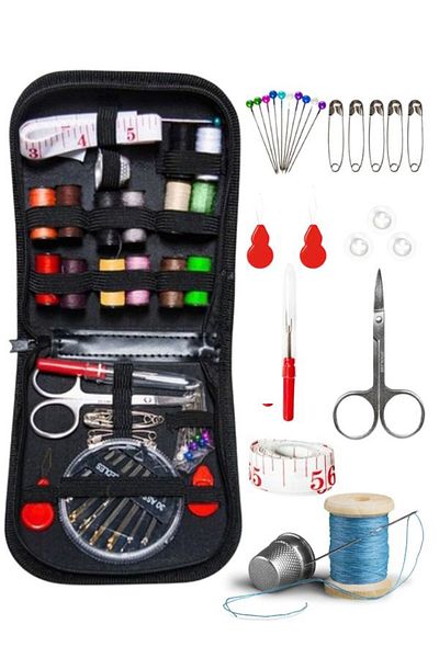 Cumpara24 Portable Sewing Kit with 70 Useful Accessories, 12.5 x 12 x 3.5 cm