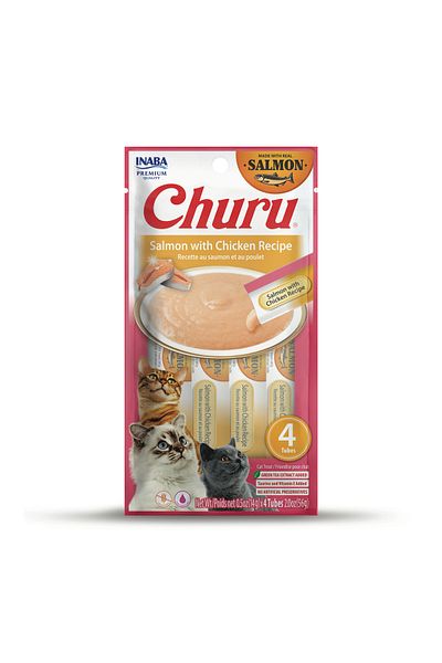 Inaba Churu Salmon With Chicken Recipe Cat Treats 56g