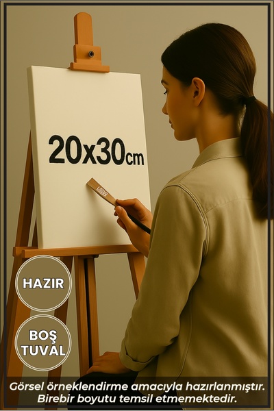 KOSS Dijital 20x30cm Boş Tuval Kanvas Resim Tuvali, Sanat Hobi Boyama İçin Ha...