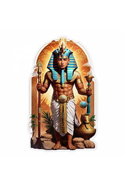 INOVATIX Set de 8 piese, autocolant Zeul Egiptean Nut, INOVATIX®. 6 cm