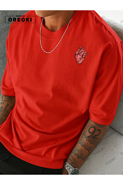 EFFRENATU Life Wish Printed Cotton Fabric Men's Red T-Shirt-Black Shorts Set