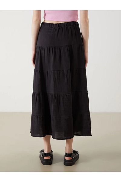 LC Waikiki Xside White Elastic Waist Katkat Skirt