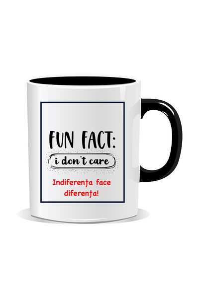 OEM Personalized mug with funny message, Indifference makes a difference - Black interior