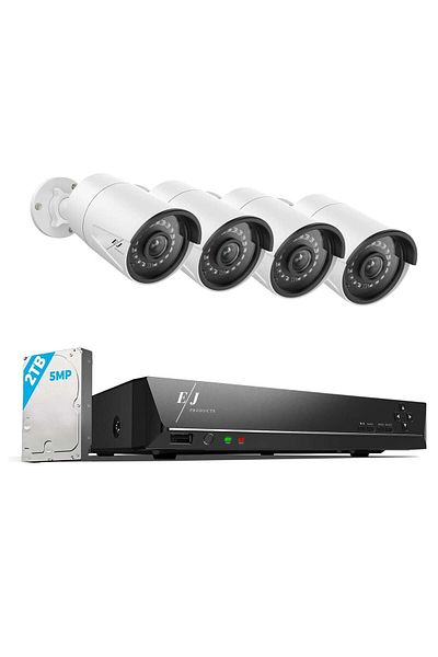 Spionescu Video surveillance system 4 cameras outdoor/indoor 5MP, AI, RLK8-410B4, 8 channels, PoE IP67, NVR