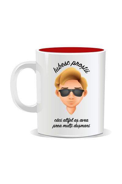 OEM Personalized mug with funny message, I love nonsense - Red interior