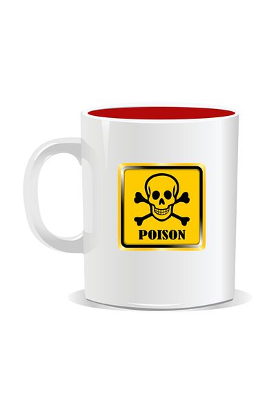 OEM Personalized mug with funny message, Poison - Red interior