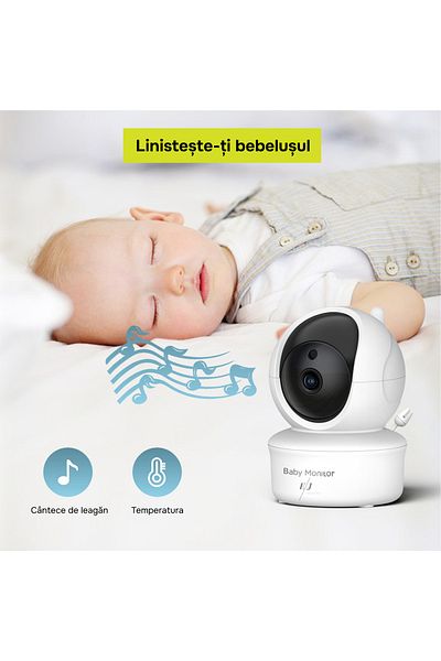 Spionescu Baby monitor, SM650, surveillance and monitoring camera, wifi, 5 inch screen, two-way voice
