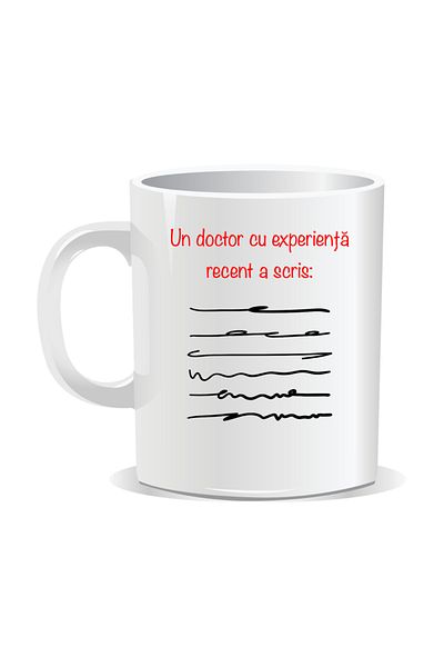 OEM Personalized mug with funny message, A recently experienced doctor wrote - White interior
