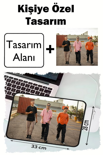 Hediye Deposu Kişiye Özel Karikatürlü Fotoğraf Baskılı 33x28 Cm Mousepad Kaym...