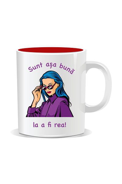OEM Personalized mug with funny message, I'm so good at being bad - Red interior