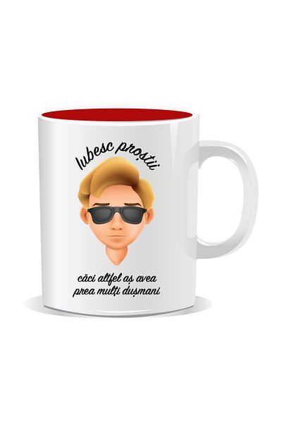 OEM Personalized mug with funny message, I love nonsense - Red interior