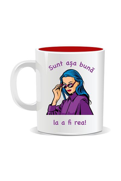 OEM Personalized mug with funny message, I'm so good at being bad - Red interior