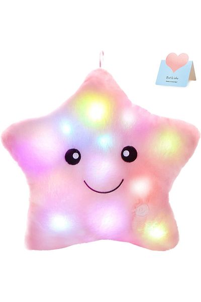 Choice Pink-Star 34CM Creative Toy Luminous Pillow Soft Stuffed Plush Glowing Colorful Stars Cushion Led Li