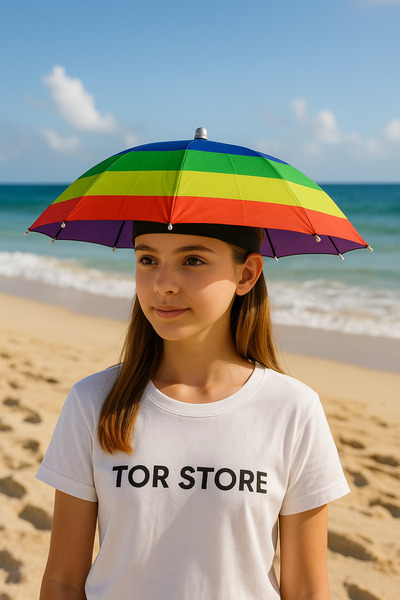 Tor Store Pratik Lastikli Kafa Şemsiyesi Güneşlik Tatil Seyahat Turist Şapkası