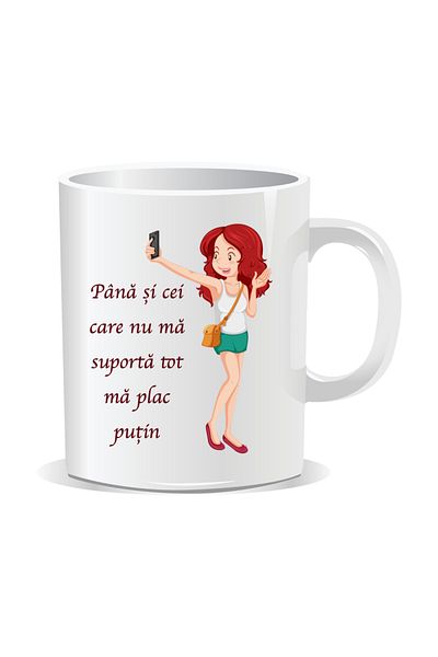 OEM Personalized mug with funny message, Even those who can't stand me still like me a little - White interior