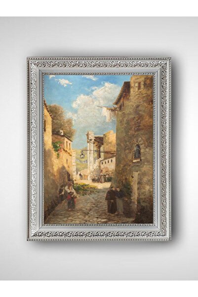 WoodyArts Italian Town - White Vintage Frame