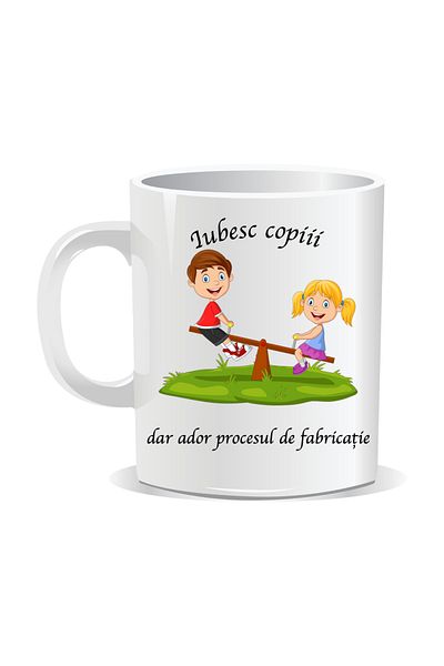 OEM Personalized mug with funny message, I love children but I adore the manufacturing process - White interior
