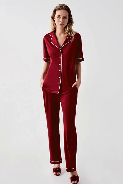 Kocabey 324 Women's 4-Piece Pajama Set with Dressing Shirt