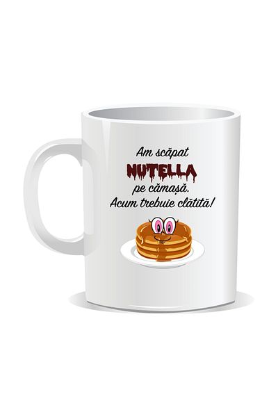 OEM Personalized mug with funny message, I spilled Nutella on my shirt - White interior