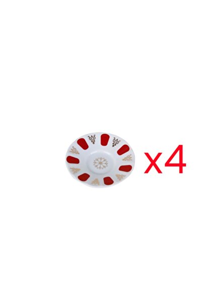 Porland Red Gilding Ergonomic Tea Plate Set of 4