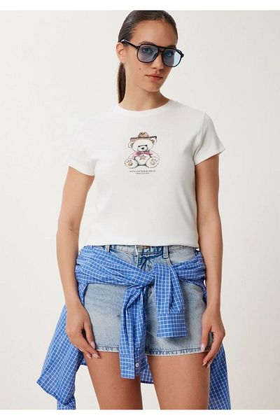 BUSEM S0017700 Bsm B. Neckline Teddy Bear Printed Short Sleeve T-Shirt
