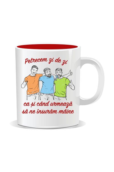 OEM Personalized mug with funny message, We spend every day as if we were getting married tomorrow - Red interior
