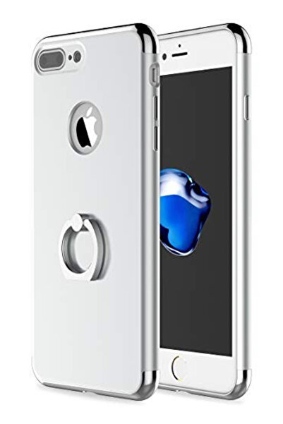 OEM Калъф за Apple iPhone 7 Plus, 3в1 пръстен, сребрист