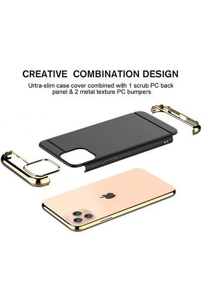 BLACK Apple iPhone 11 PRO MAX case, Elegance Luxury 3in1 Black