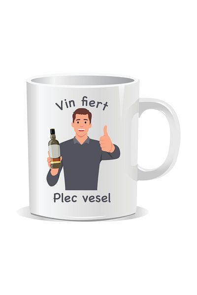 OEM Personalized mug with funny message, Mulled wine, I leave cheerfully - White interior