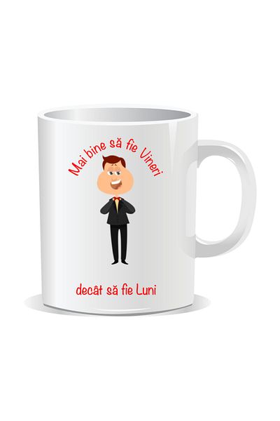 OEM Personalized mug with funny message, It's better to be Friday than Monday - White interior