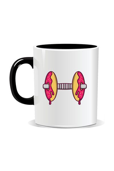 OEM Personalized mug with funny message, Today I'm making donuts - Black interior