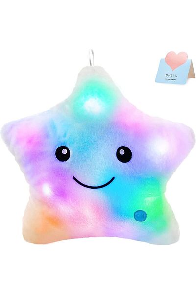 Choice White-Star 34CM Creative Toy Luminous Pillow Soft Stuffed Plush Glowing Colorful Stars Cushion Led L
