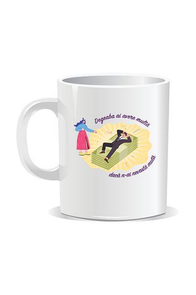 OEM Personalized mug with funny message, It's useless to have a lot of wealth if you don't have a dumb wife - White interior