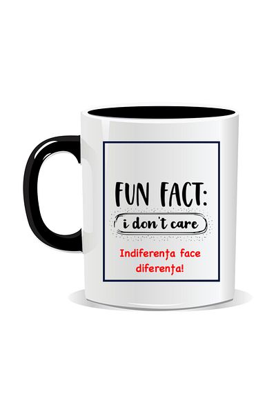 OEM Personalized mug with funny message, Indifference makes a difference - Black interior