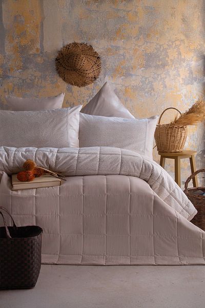 Apricitas HOME İnes Beige Double Bedspread Set