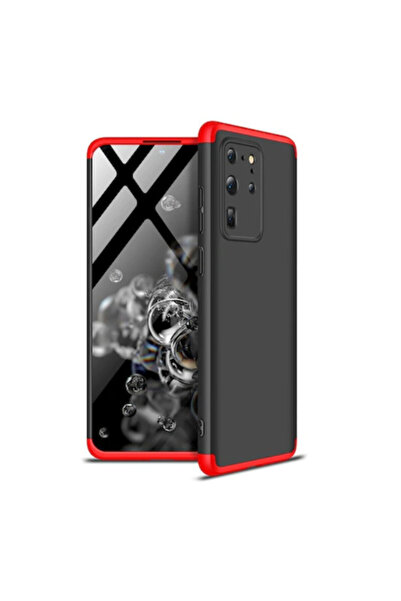 OEM Θήκη Samsung Galaxy S20 Ultra, FullBody 360° 3 σε 1 Μαύρο-Κόκκινο