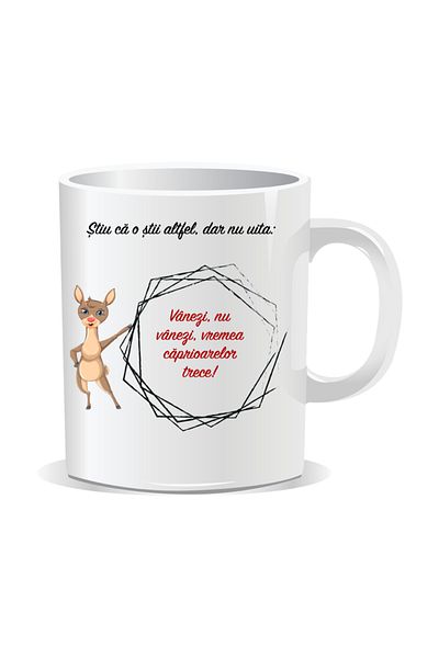 OEM Personalized mug with funny message, Deer season is over - White interior
