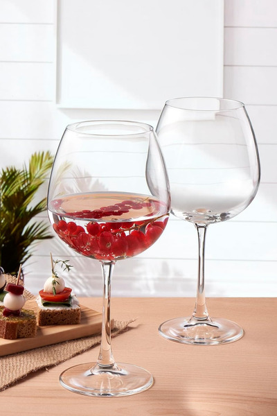 Paşabahçe 12 Adet Cam 780 CC Burgundy Balon Kırmızı Şarap ve Su Kadehi