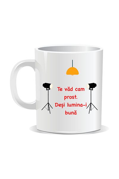 OEM Personalized mug with funny message, I look a little stupid even though the light is good - White interior