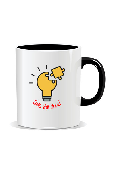 Mug Mania Personalized mug with funny message, Gets shit done