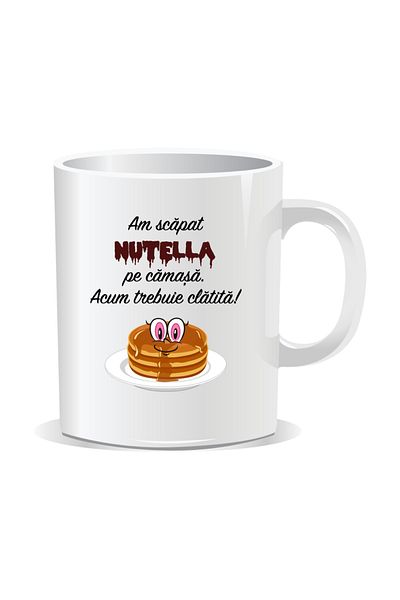 OEM Personalized mug with funny message, I spilled Nutella on my shirt - White interior