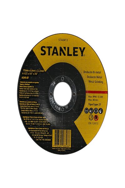 Stanley T27 High-Speed Fast-Cutting Wear-Resistant Precisely Engineered Metal Grinding Disc