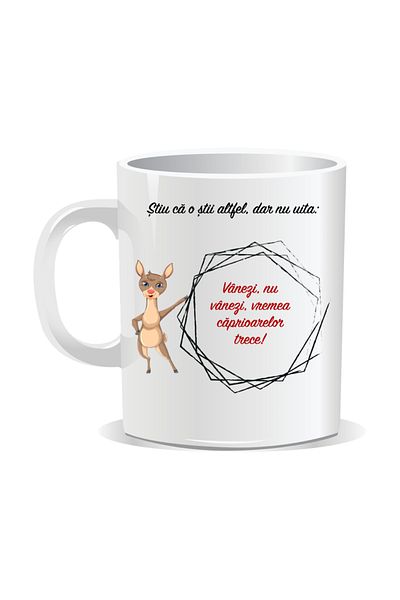 OEM Personalized mug with funny message, Deer season is over - White interior