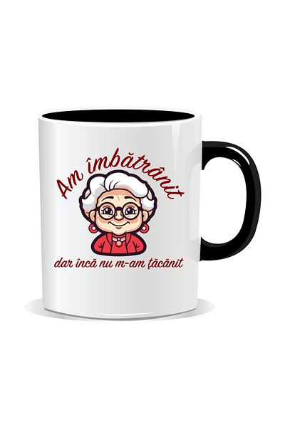 OEM Personalized mug with funny message, I'm old but not stupid yet - Black interior