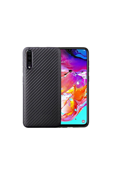 BLACK Husă pentru Samsung Galaxy A50, potrivire perfectă, cu inserții din car...